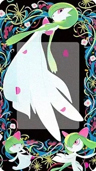 Gardevoir, Kirlia, and Ralts (backdrop)