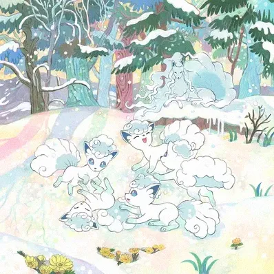 Alolan Vulpix & Alolan Ninetales (playmat)