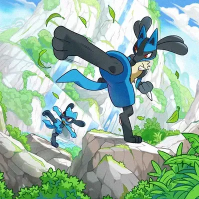 Lucario & Riolu (playmat)