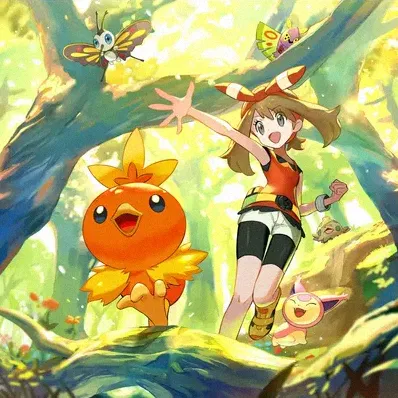 May & Torchic (playmat)
